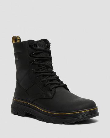 Black Men's Dr Martens Iowa Waterproof Poly Ankle Boots | CA 443SGL